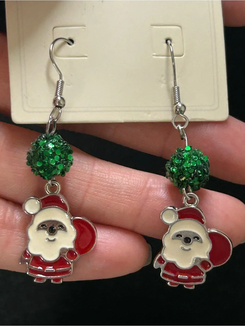Avon Red Berry Cluster Earrings with Green Leaves